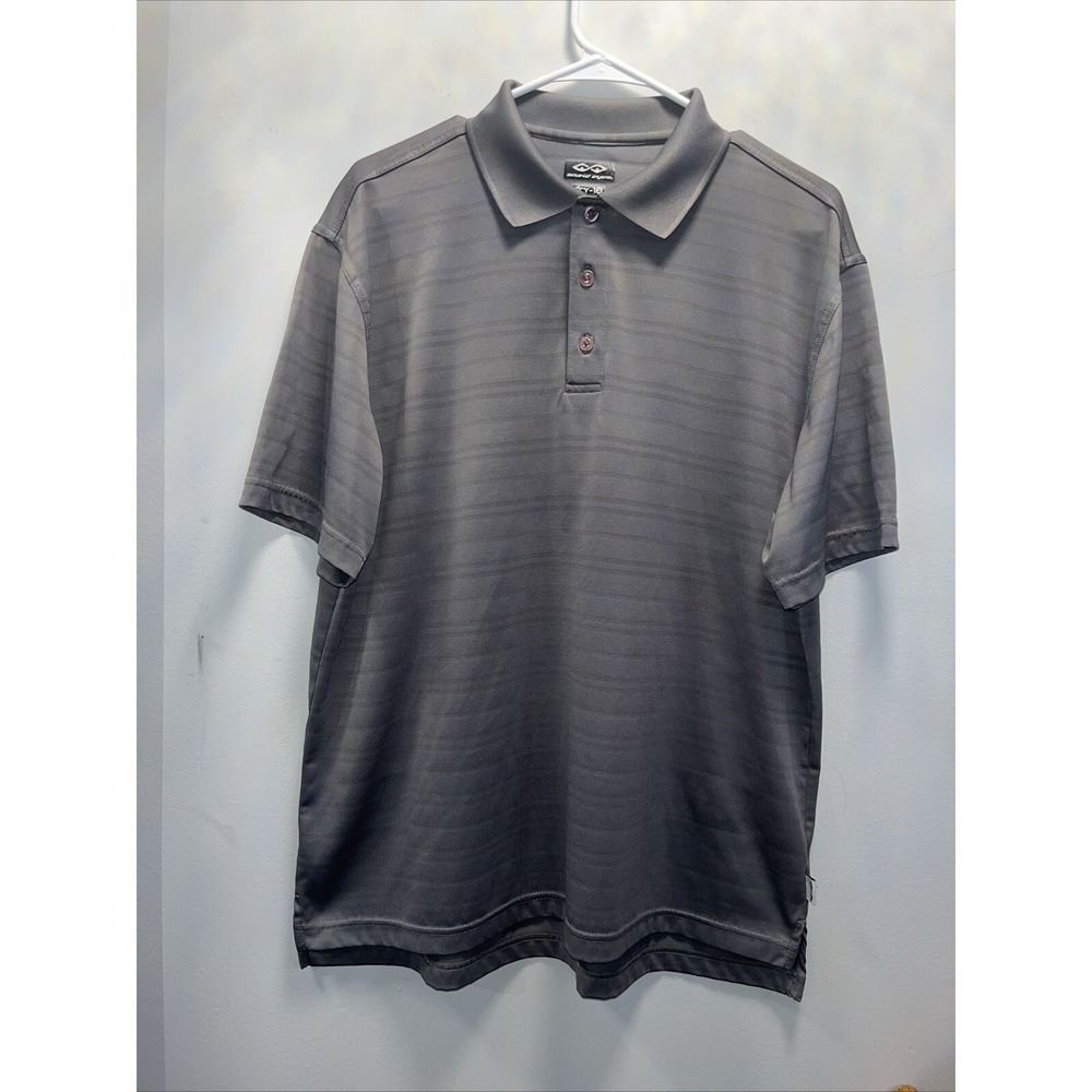 Snake Eyes Golf Polo Mens Large Grey  Dry-18 Performance Striped Shirt